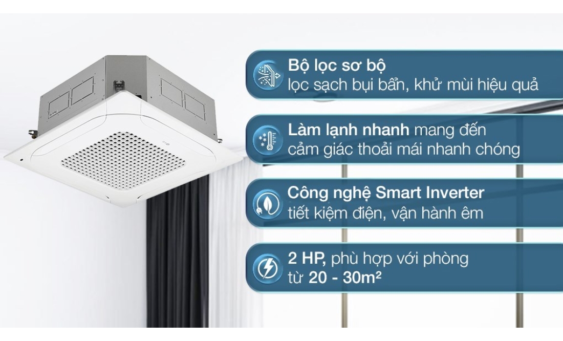 Máy Lạnh Âm Trần 4 Hướng LG ZTNQ18GPLA0 2.0HP Inverer