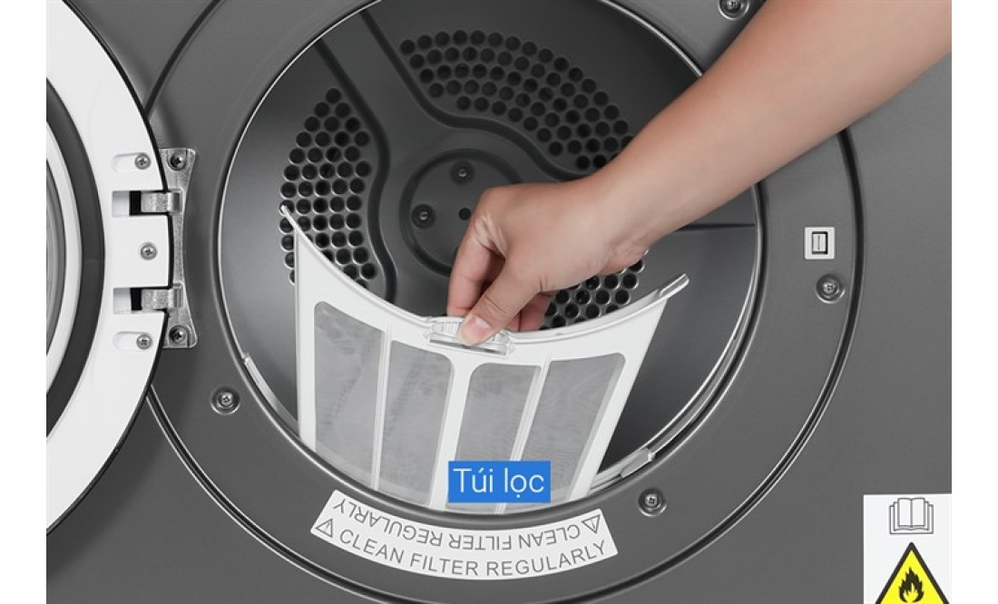 Máy sấy thông hơi Aqua 8 kg AQH-V800H SS