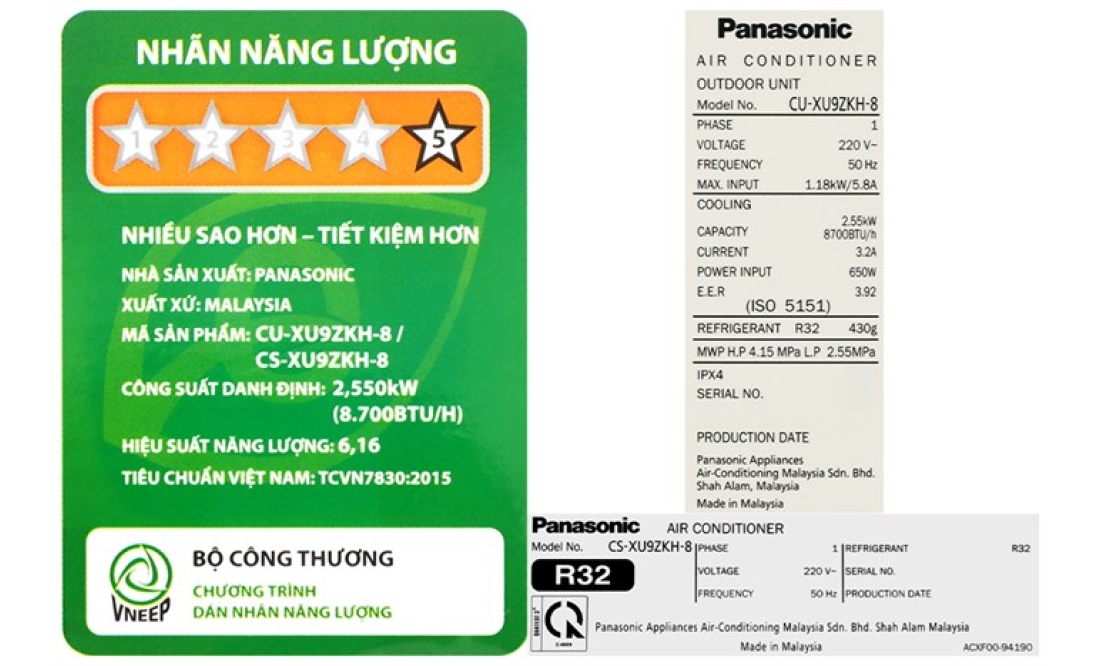 Máy Lạnh Cao Cấp Panasonic XU9ZKH-8 1.0HP Inverter 2023 - Wifi