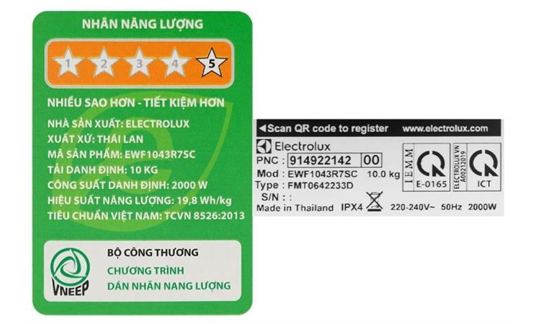 Máy giặt Electrolux UltimateCare 700 Inverter 10 kg EWF1043R7SC