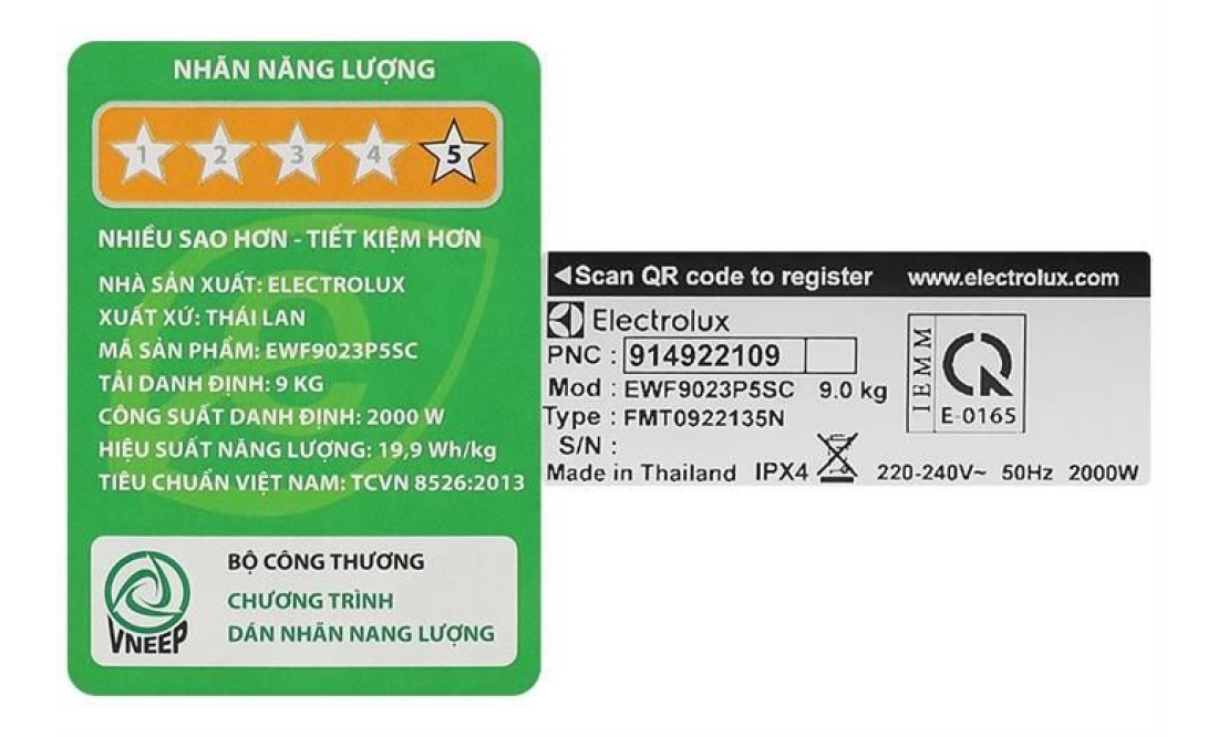 Máy giặt Electrolux UltimateCare 500 Inverter 9 kg EWF9023P5SC