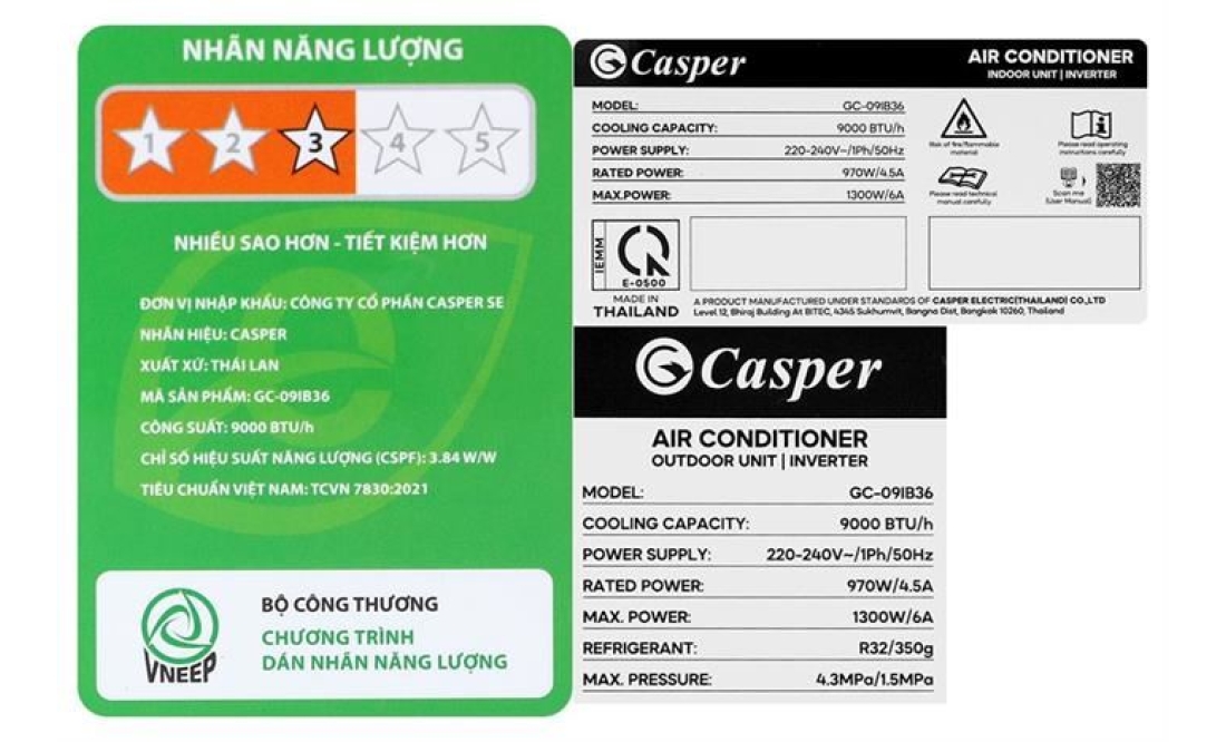 Máy Lạnh Casper GC-09IB36 1.0HP Inverter 2025