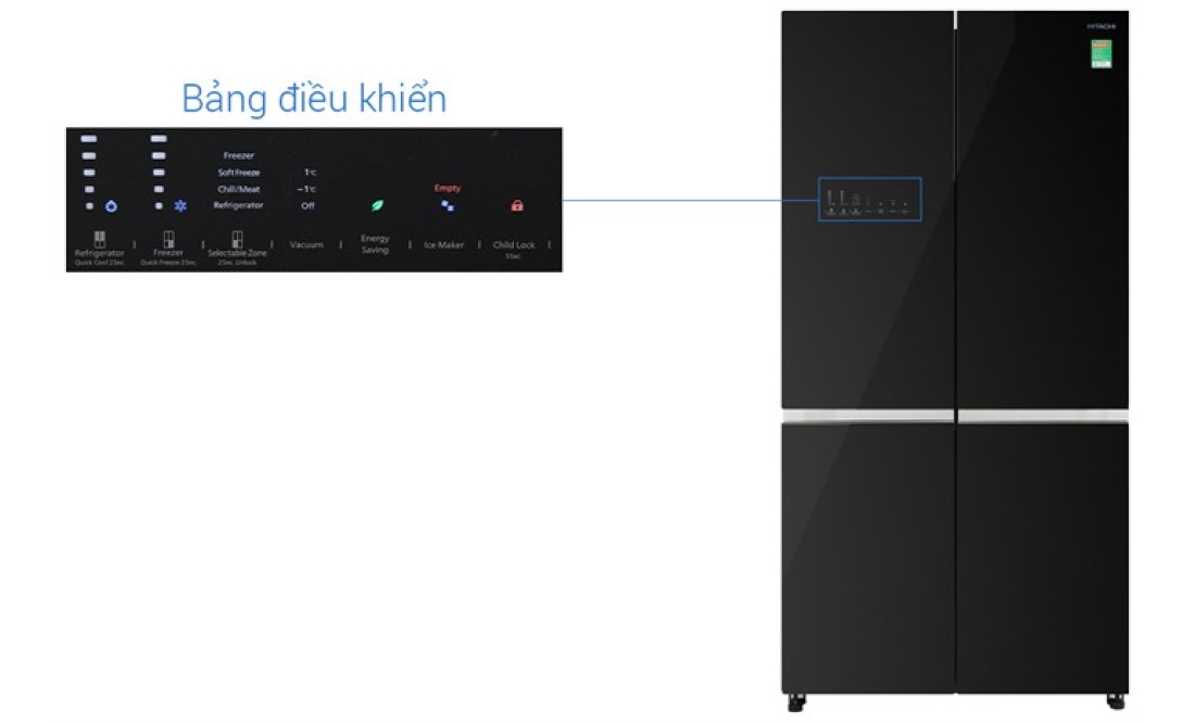Tủ lạnh Hitachi Inverter 640 lít Multi Door R-WB640VGV0 GBK