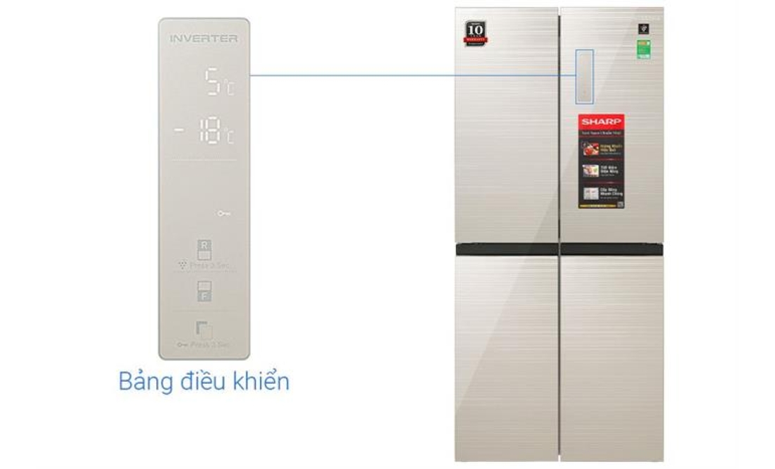 Tủ lạnh Sharp Inverter Multi Door 421 lít SJ-FXP510VG-CH