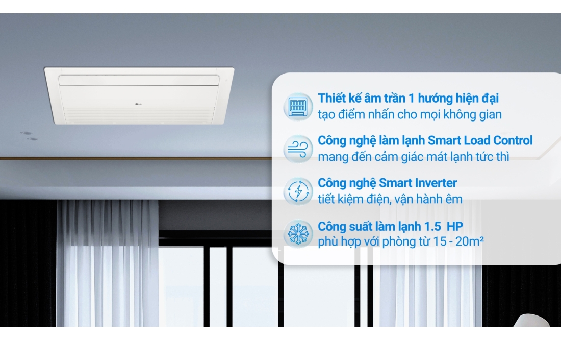 Máy Lạnh Âm Trần 1 Hướng LG ZTNQ12GULA0 1.0HP Inverter 2023