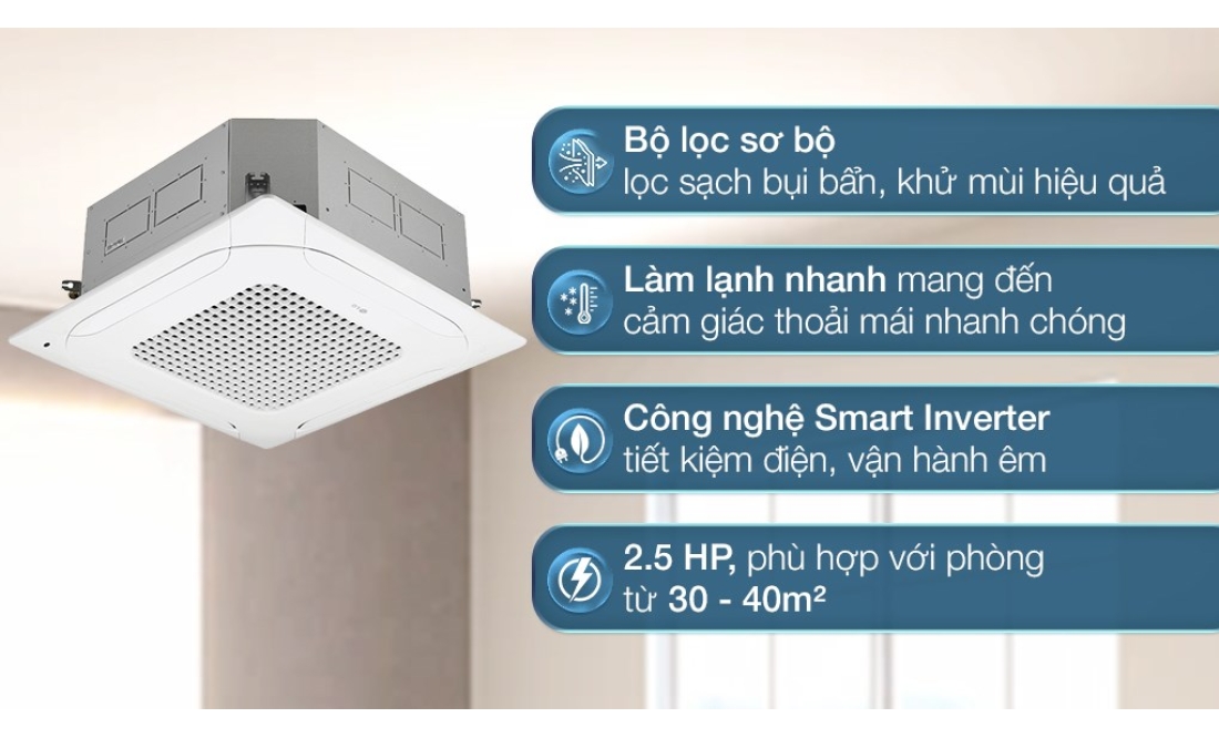 Máy Lạnh Âm Trần 4 Hướng LG ZTNQ24GPLA0 2.5HP Inverer