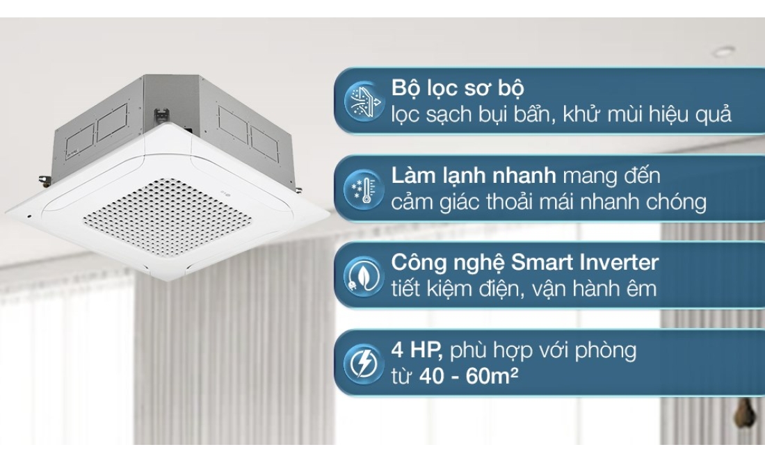 Máy Lạnh Âm Trần 4 Hướng LG ZTNQ36GNLA0 4.0HP Inverer - 1 Pha