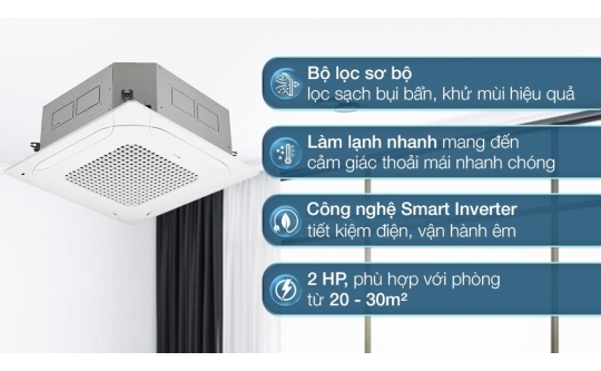 Máy Lạnh Âm Trần 4 Hướng LG ZTNQ18GPLA0 2.0HP Inverer