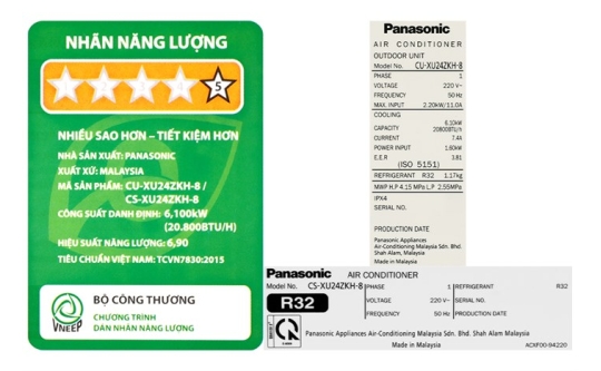 Máy Lạnh Cao Cấp Panasonic XU24ZKH-8 2.5HP Inverter 2023 - Wifi