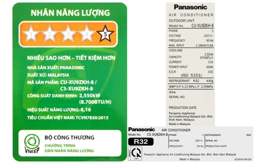 Máy Lạnh Cao Cấp Panasonic XU9ZKH-8 1.0HP Inverter 2023 - Wifi