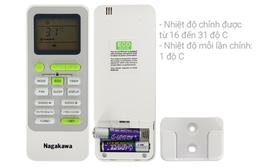 Máy Lạnh Nagakawa NIS-C24R2T29 2.5HP Inverter 2024