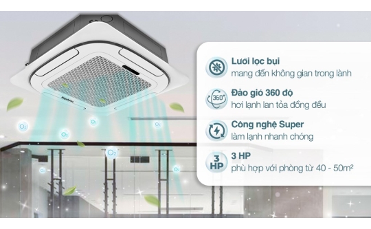 Máy Lạnh Âm Trần 8 Hướng Gió NT-C28R1T20 3.0HP Mono