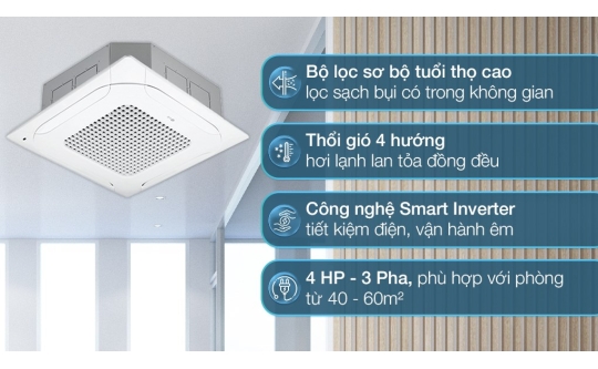 Máy Lạnh Âm Trần 4 Hướng LG ZTNQ36LNLA0 4.0HP Inverer - 3 Pha