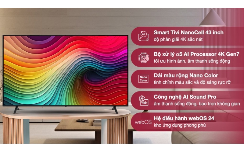 Smart Tivi NanoCell LG 4K 43 inch 43NANO81TSA