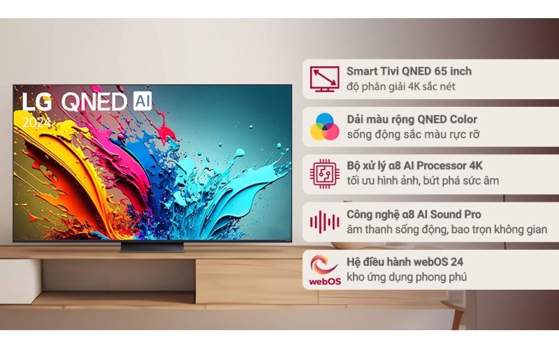 Smart Tivi QNED LG 4K 65 inch 65QNED86TSA