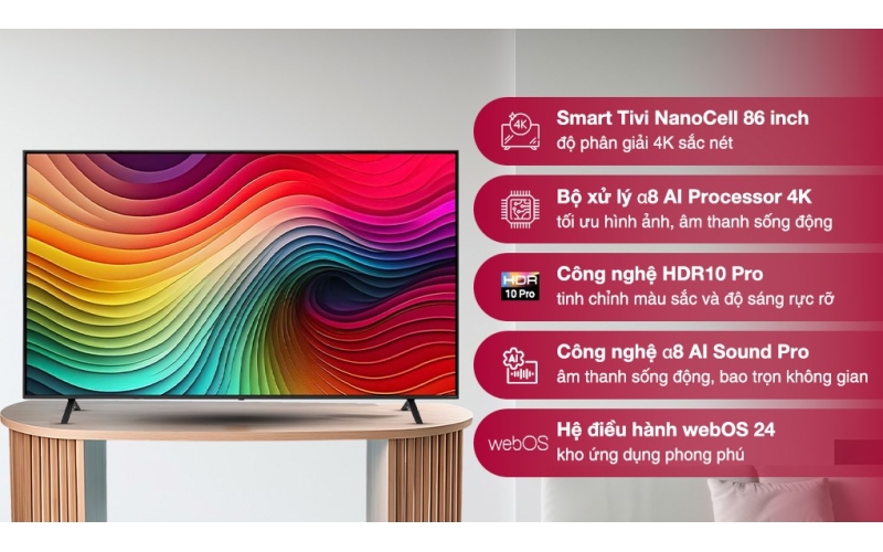 Smart Tivi NanoCell LG 4K 86 inch 86NANO81TSA