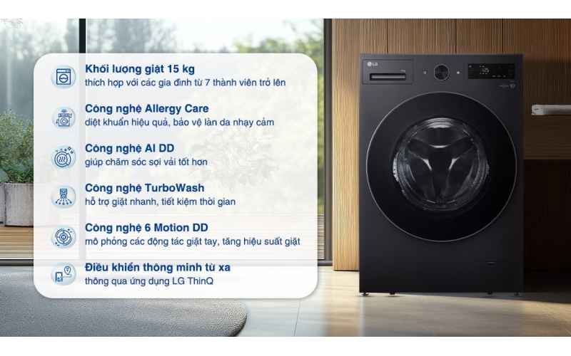 Máy giặt LG AI DD Inverter 15 kg F2515SNTG
