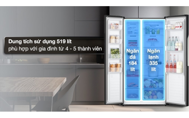 Tủ lạnh LG Inverter 519 lít Side By Side GR-B256BL