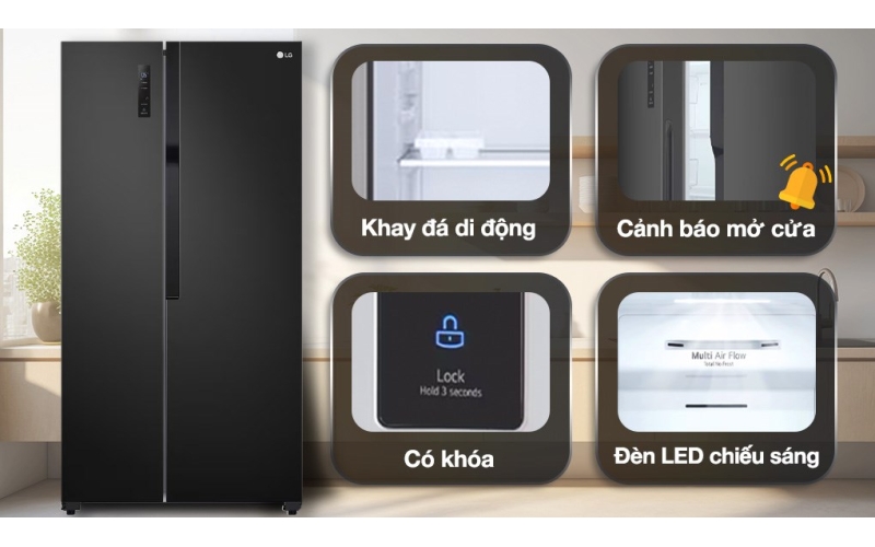 Tủ lạnh LG Inverter 519 lít Side By Side GR-B256BL
