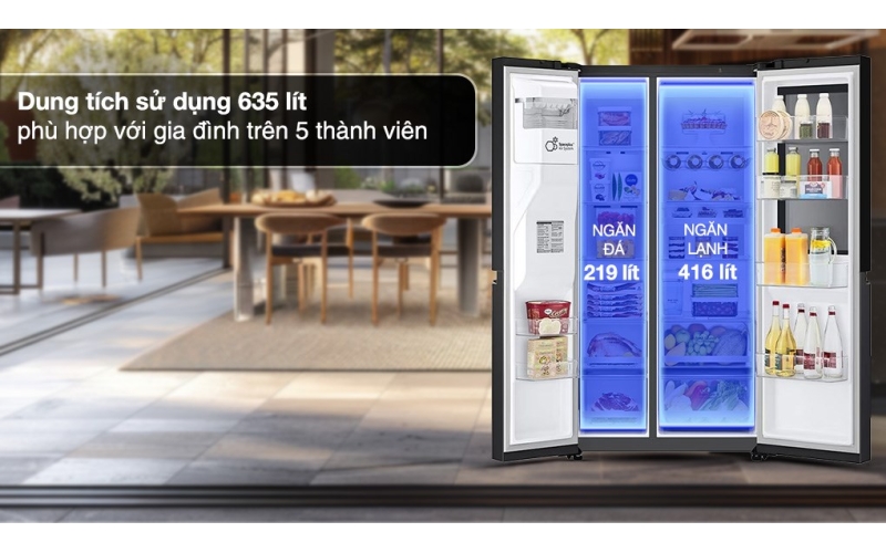 Tủ lạnh LG Inverter 635 lít Side By Side InstaView GR-G257BL