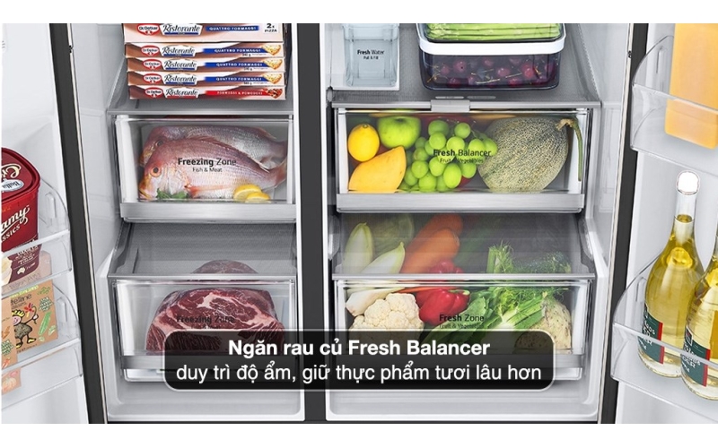 Tủ lạnh LG Inverter 635 lít Side By Side InstaView GR-G257BL