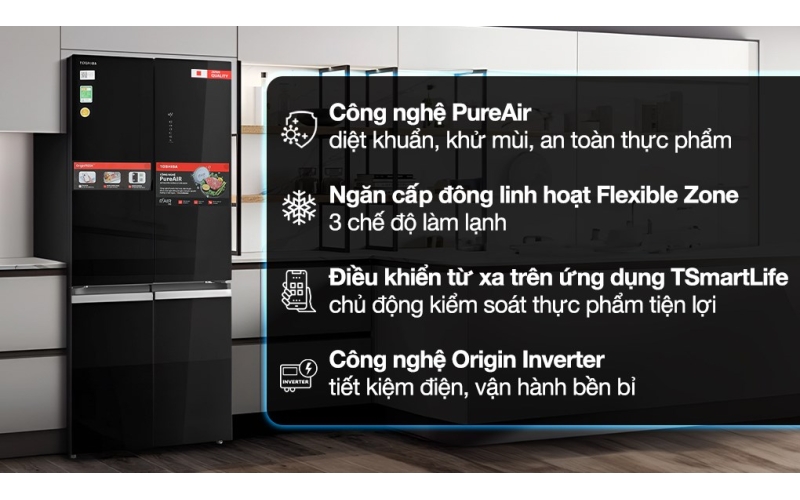 Tủ lạnh Toshiba Inverter 515 lít Multi Door GR-RF677WI-PGV(22)-XK