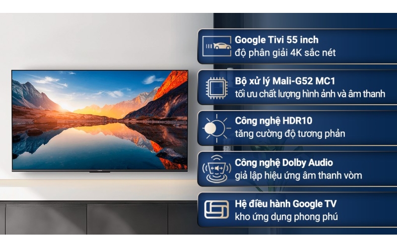 Google Tivi Xiaomi A 4K 55 inch L55MA-ASEA