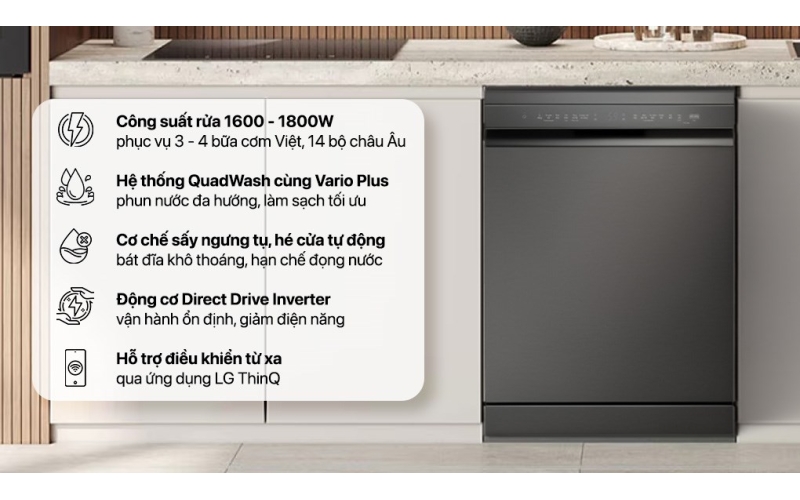 Máy rửa chén độc lập LG LDN14BLA5 2025