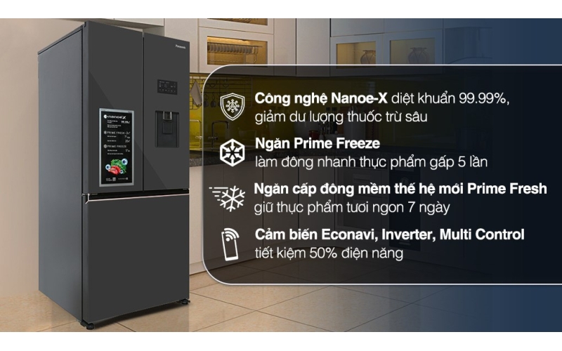 Tủ lạnh Panasonic 495 lít Multi Door PRIME+ Edition NR-CW530XMMV Inverter