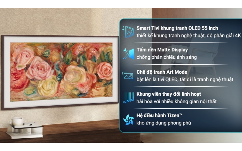 Smart Tivi Khung Tranh The Frame QLED Samsung 4K 55 inch QA55LS03D