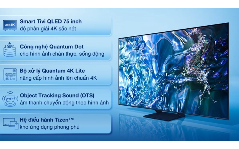 Smart Tivi QLED Samsung 4K 75 inch QA75Q60D