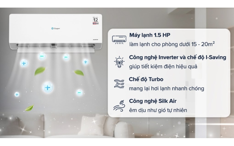 Máy Lạnh Casper QC-12IU36A 1.5HP Inverter 2026