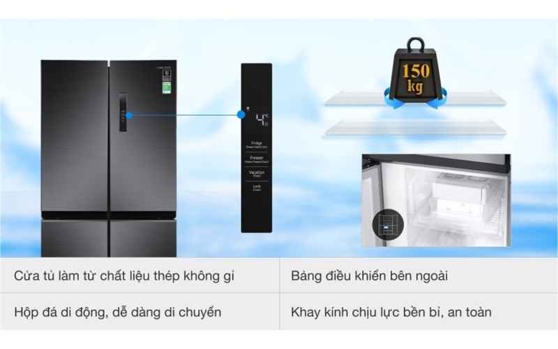 Tủ lạnh Samsung Inverter 488 lít Multi Door RF48A4000B4SV