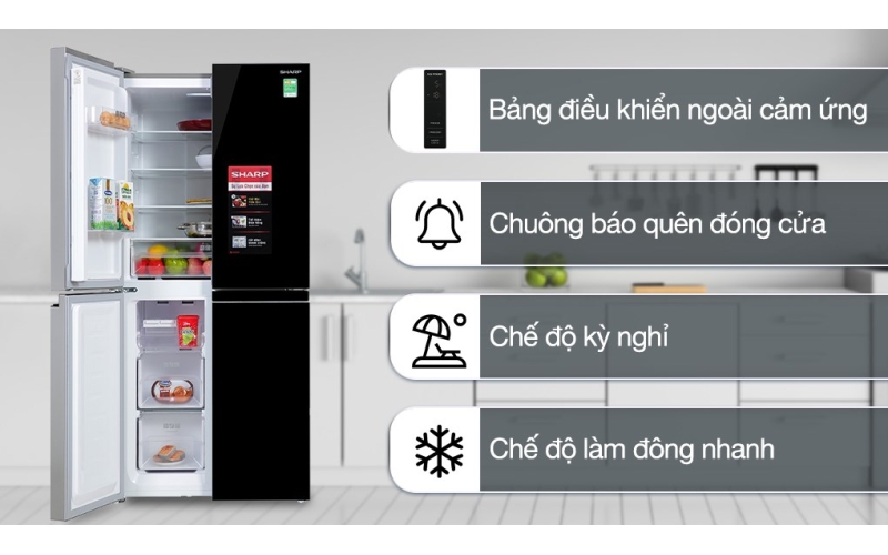 Tủ lạnh Sharp Inverter 362 lít Multi Door SJ-FX420VG-BK