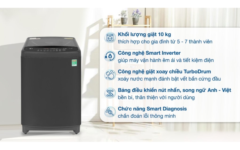 Máy giặt LG TurboDrum Inverter 10 kg T2310VS2B