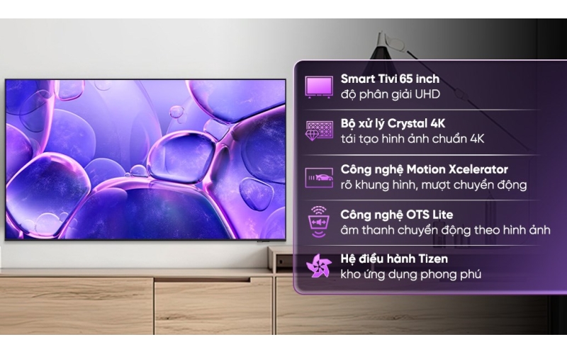Smart Tivi Crystal UHD Samsung 4K 65 inch UA65U8500 2025