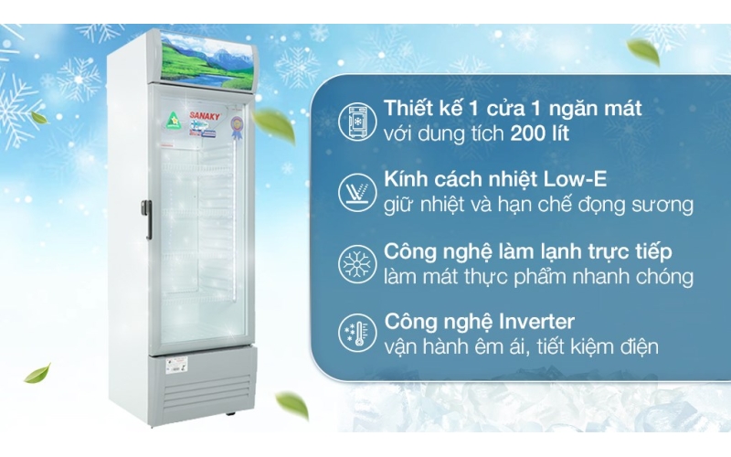 Tủ mát Sanaky Inverter 200 lít VH-258K3L