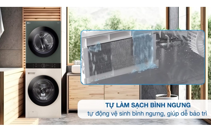 Tháp giặt sấy cao cấp LG WashTower Inverter giặt 14 kg - sấy 10 kg WT1410NHEG 2024