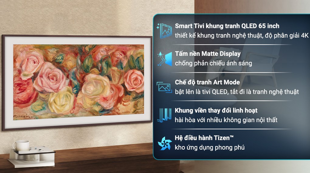 Smart Tivi Khung Tranh The Frame QLED Samsung 4K 65 inch QA65LS03D