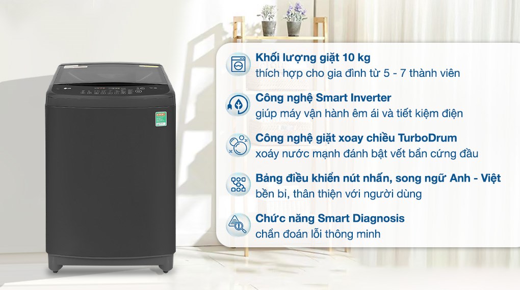 Máy giặt LG TurboDrum Inverter 14 kg T2514VBTB